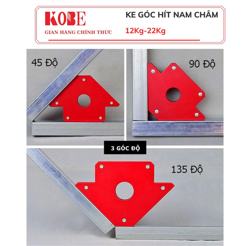 KOBE 45 -90 ขายึดมุมแม่เหล็กสําหรับช่างเชื่อมพร้อมระบบดูดของ 12Kg และ 22Kg (25Lbs และ 50Lbs) รองรับก