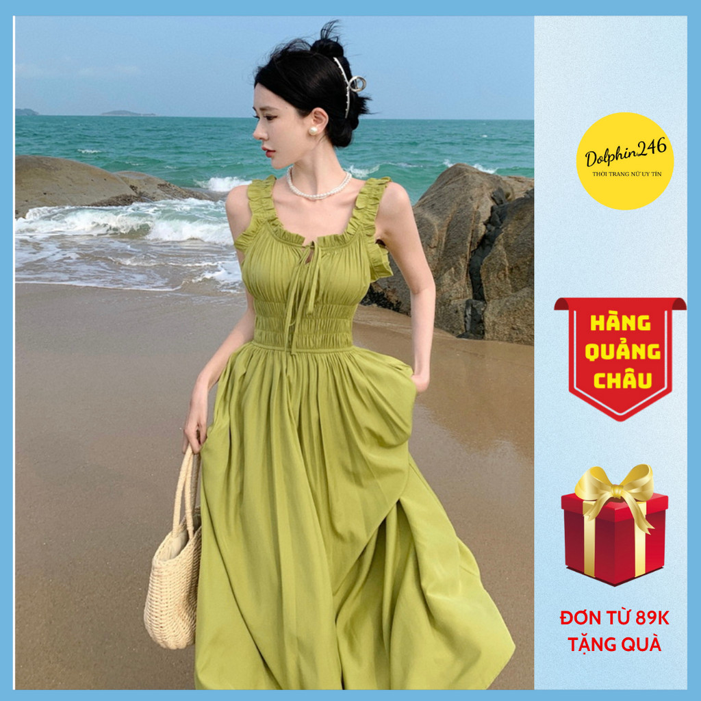 แม็กซี่เดรส เบบี้ดอลล์ แบบยาวไปทะเล ปาร์ตี้ คอนซีลเลอร์พับเอว ปาดไหล่ อกยางยืด 6134 - 6134 กะรัต-33