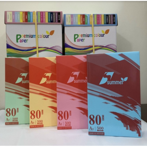 กระดาษภาพถ่าย – กระดาษพิมพ์สี A4 จํานวน 80gsm คละสี – 1 รีม