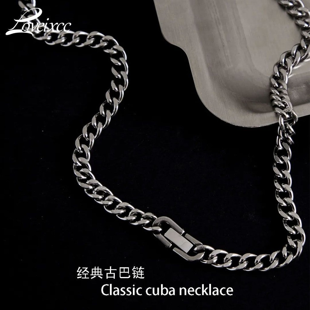 Loveixcc สร้อยคอคิวบา520ของขวัญสําหรับแฟน, สร้อยคอไม่ซีดจาง, แฟชั่นฮิปฮอปสําหรับผู้ชายและผู้หญิง, เห