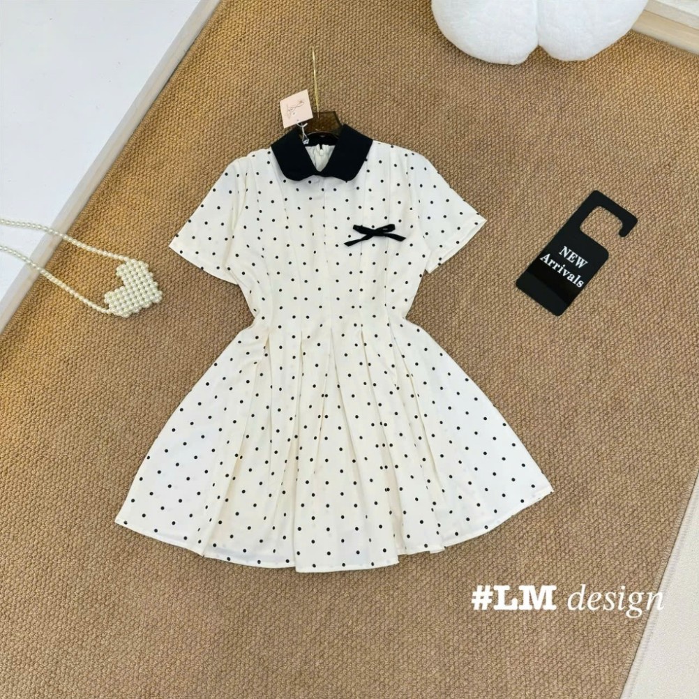 ชุดฤดูร้อนสําหรับผู้หญิงชุดบอลปกบัวมีโบว์และกระโปรงจีบ ค686(Z6)