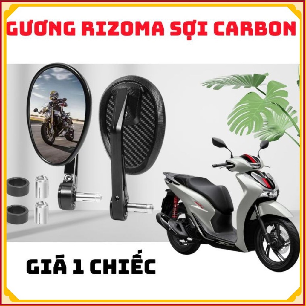 กระจกมองหลัง Rizoma ของแท้ติดตั้ง SH, การกระจัดขนาดใหญ่, คาเฟ่, หลังคาร์บอนติดตั้งทั้งกระจกและโคก