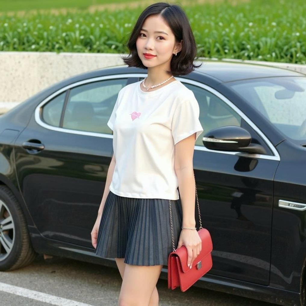 Baby tee เสื้อยืดผู้หญิงสไตล์เกาหลีพิมพ์ลายคอกลมและหัวใจที่อก น่ารักมาก L010-5 ss