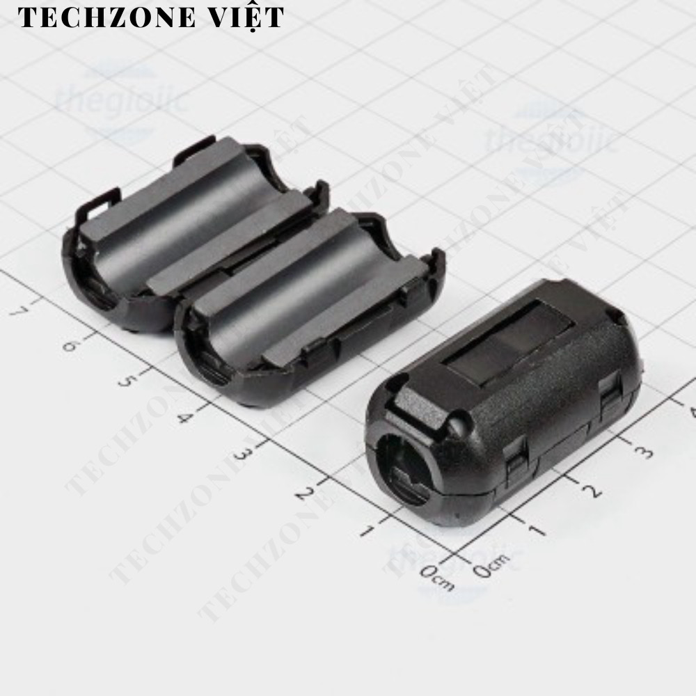 [2 ชิ้น]- TechZone Viet 9mm Ferrite Core Black Noise Filter