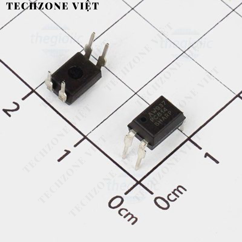 [5 ชิ้น]- PC814 Optoisoator ทรานซิสเตอร์เอาต์พุต 5000Vrms 1 Channel, 4-DIP TechZone Viet
