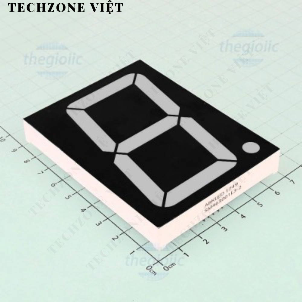 เอสเอ็ม463001L3-2 LED 7-Segment 3.0 นิ้วสีแดง 1 หลักเชิงลบทั่วไป TechZone Viet