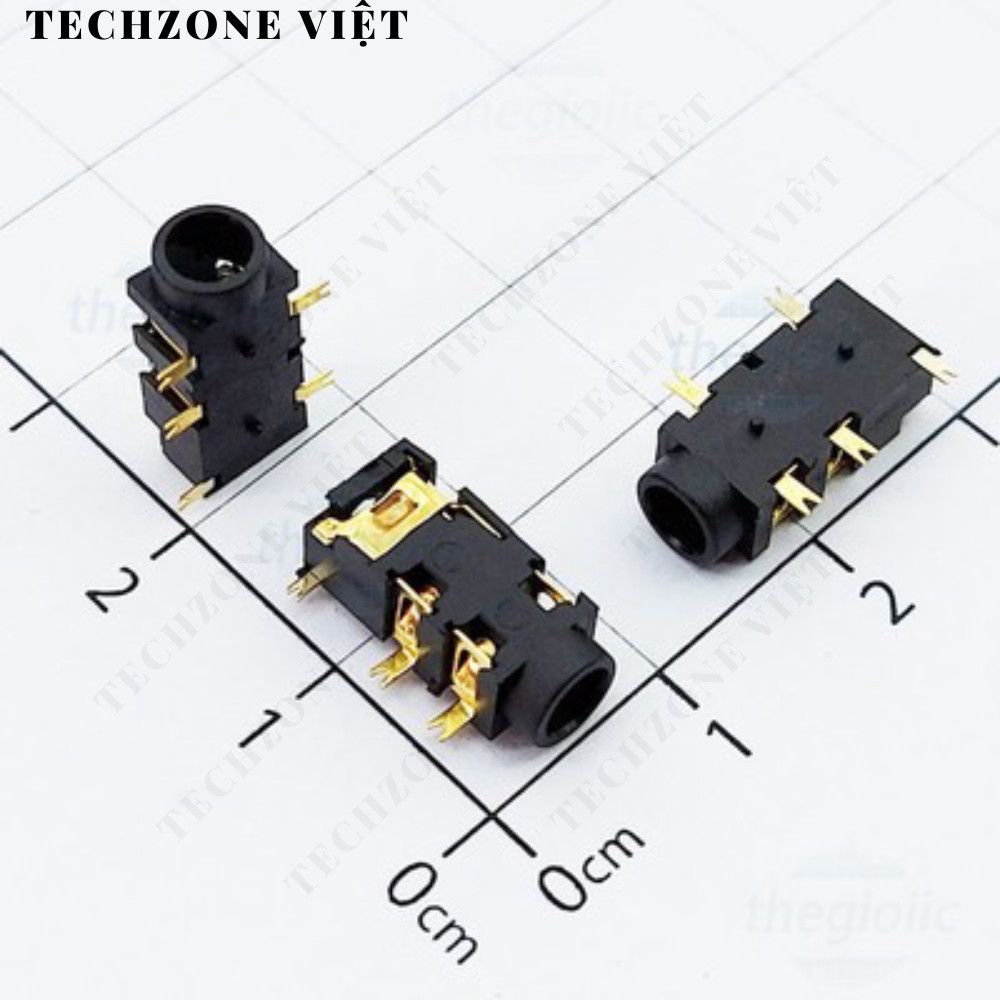 [10 ชิ้น]- PJ-327A 3.5 มม. Audio Port 3 Pole 5 Pin SMD TechZone Viet