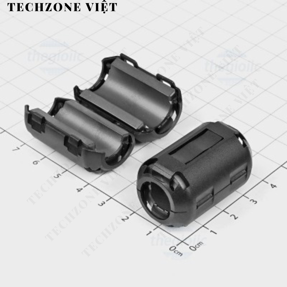 [2 ชิ้น]- TechZone Viet 13 มม. Ferrite Core Black Noise Filter