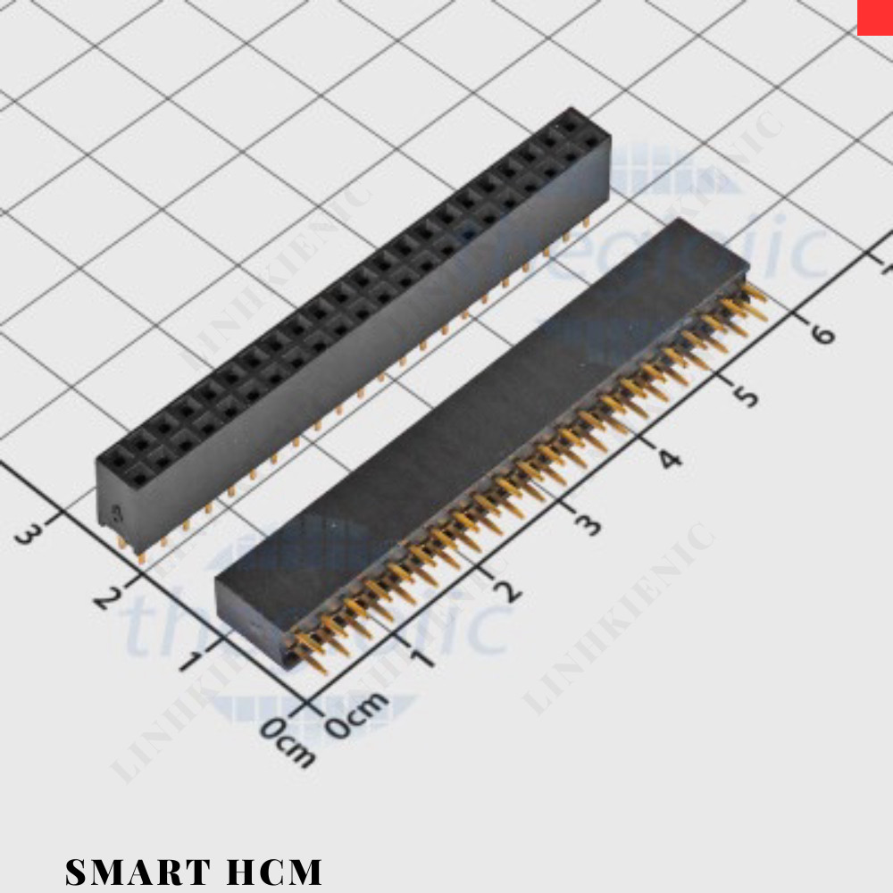 [5 ชิ้น]- รั้วคู่ 2.54 มม. 44 ฟุต 2 แถวสูง 11.8 มม. Through Hole Smart.Hcm