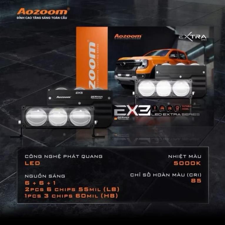 Aozoom EX3 ไฟบอล Led 3 ตา ไฟแบน 3 ตา E06L