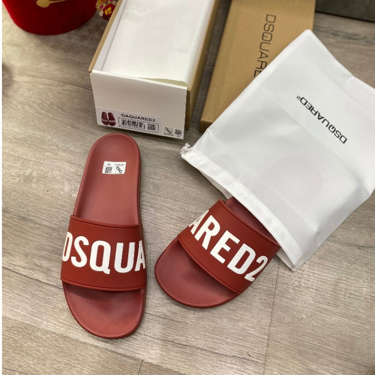 SLIDES DSQUARED2 Mens Plum Red, DSQUARED2 Sandals Hot Trend 2024