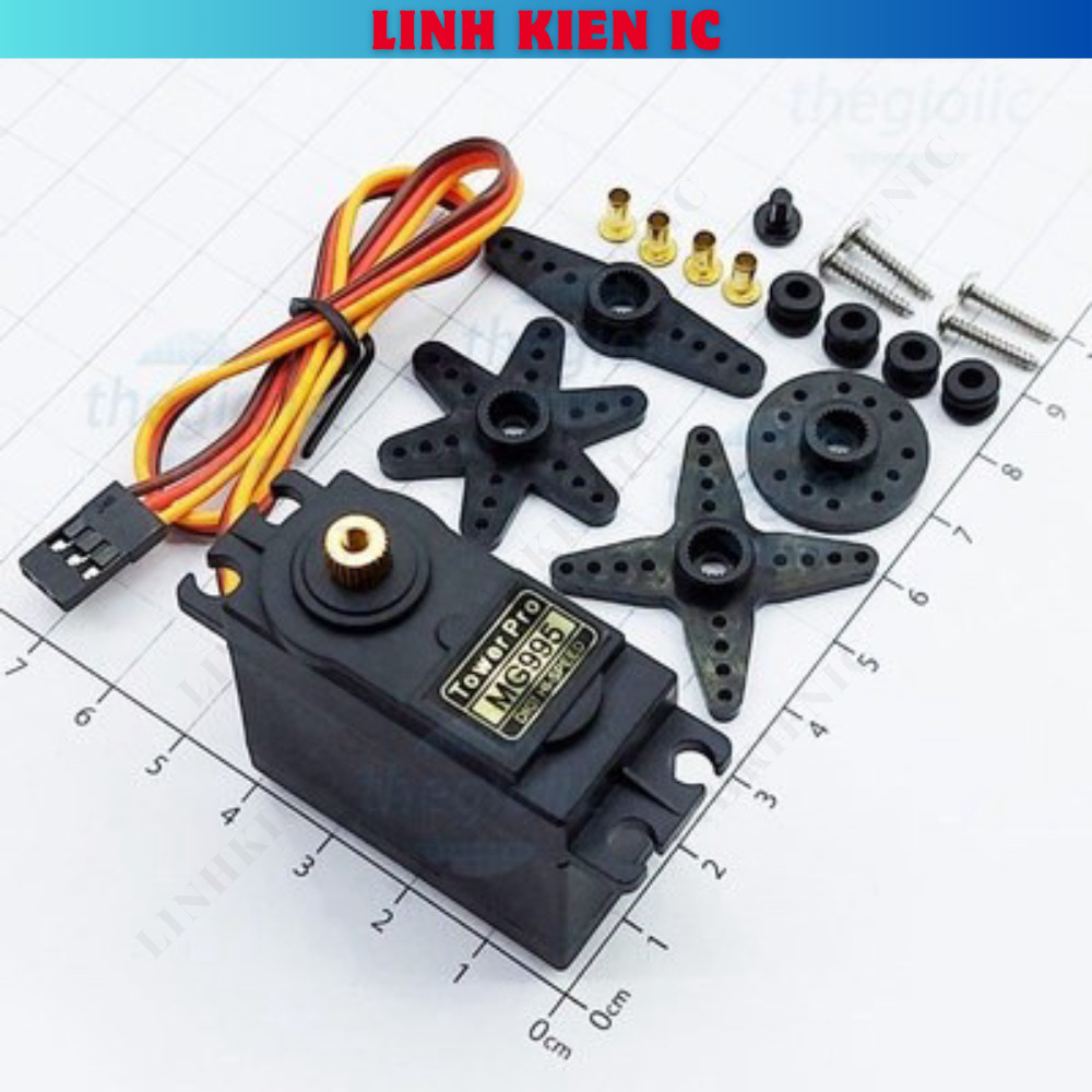 MG995 RC Geared Servo Motor 180 องศา, ฟันโลหะ, 9 Kg.cm, 4.8 → 7.2V Linhkien IC