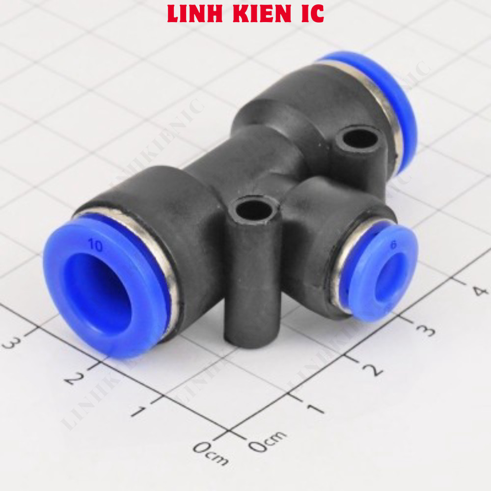 [5 ชิ้น]- PEG10-6 T-Tube ขั้วต่อนิวเมติก 6 มม. ถึง 10 - 10 มม. Linhkien IC