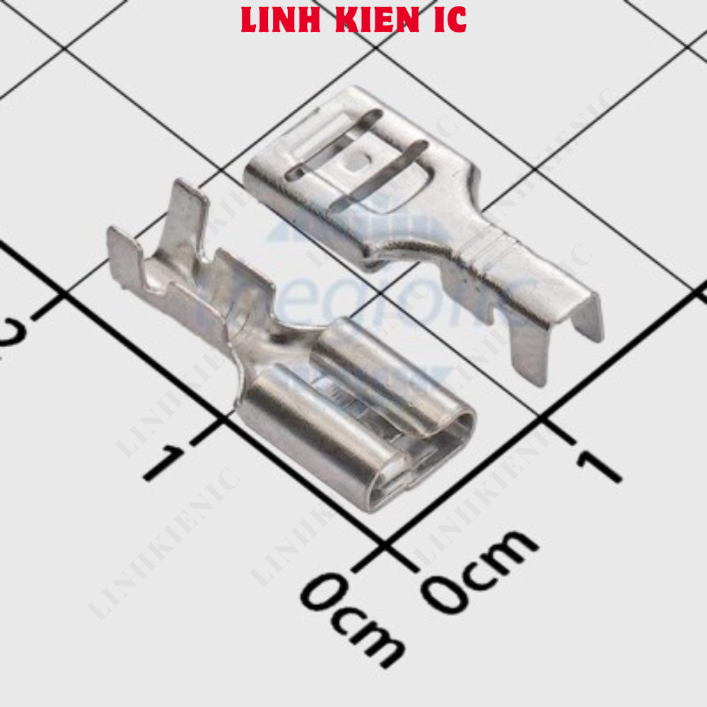 [30 ชิ้น]- หัวคอส 6.3 มม. Linhkien IC Silver Plated FDD กดลวดหญิง