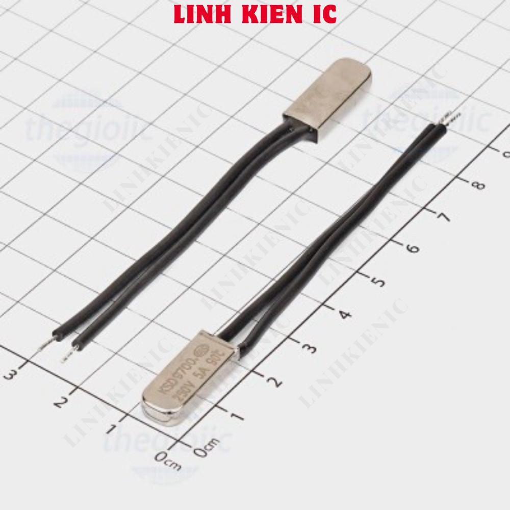 [5 ชิ้น]- KSD9700-90NC ฟิวส์ความร้อน, รีเลย์ความร้อน 250VAC 5A 90 องศาเซลเซียสปกติปิด NC Linhkien IC