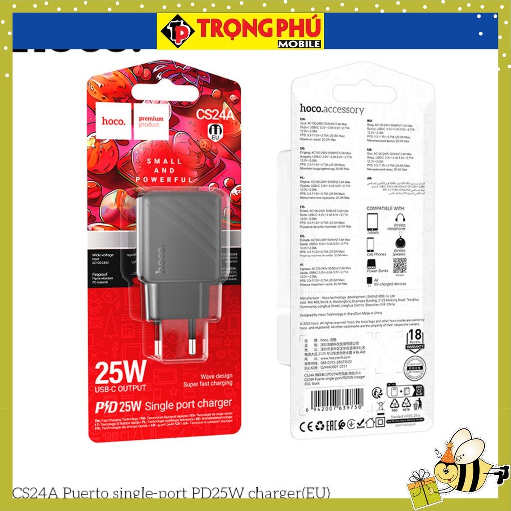 เครื่องชาร์จ Hoco CS24A PD25w (1C) -