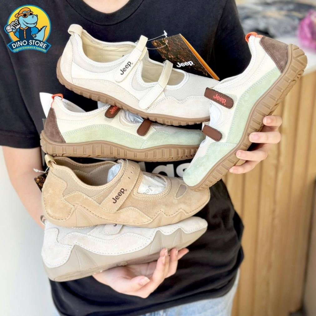 รองเท้าสลิปออนผู้หญิง Jeep สุดน่ารักพร้อมพื้นรองเท้า Velcro_Jeep รองเท้าตุ๊กตา hot Trend 2025