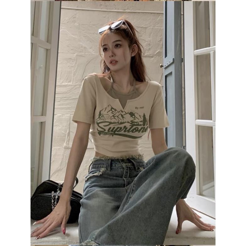 เสื้อเชิ้ตสไตล์ CROPTOP พร้อมนกเล็ก PT2000