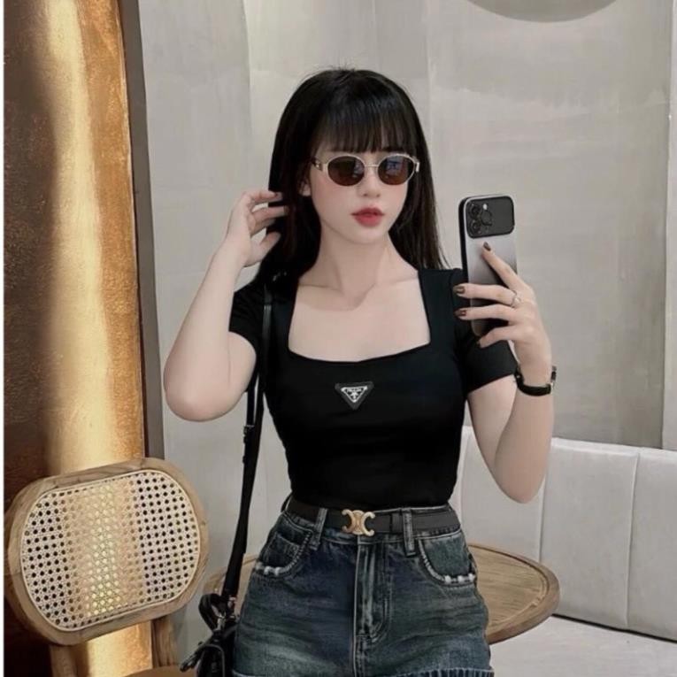 เสื้อยืดคอSQUARE สุดฮอตพร้อมโลโก้ HRA1