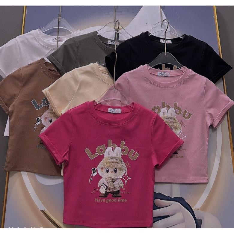 CROPTOP เสื้อยืดพิมพ์ลาย SOUR BEAR LA BU SUPER DADORABLE CR BUKHAN999