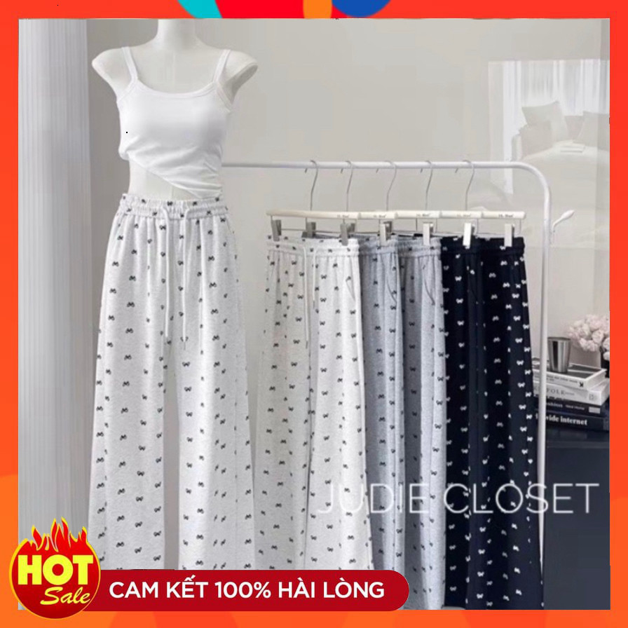 กางเกงขากว้างลาย Cool Bow สําหรับผู้หญิง - ไซส์ S-3XL MA048