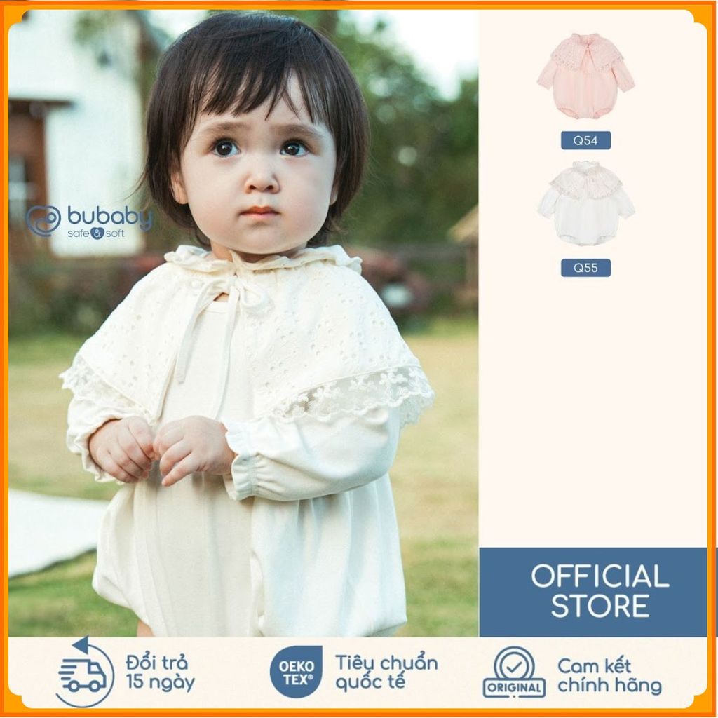 [BU Baby] (1M-12M) ชุดบอดี้แขนยาวคอปกลูกไม้และคอปกระบายสําหรับเด็กผู้หญิงผ้าฝ้ายฤดูใบไม้ร่วงเนื้อนุ่