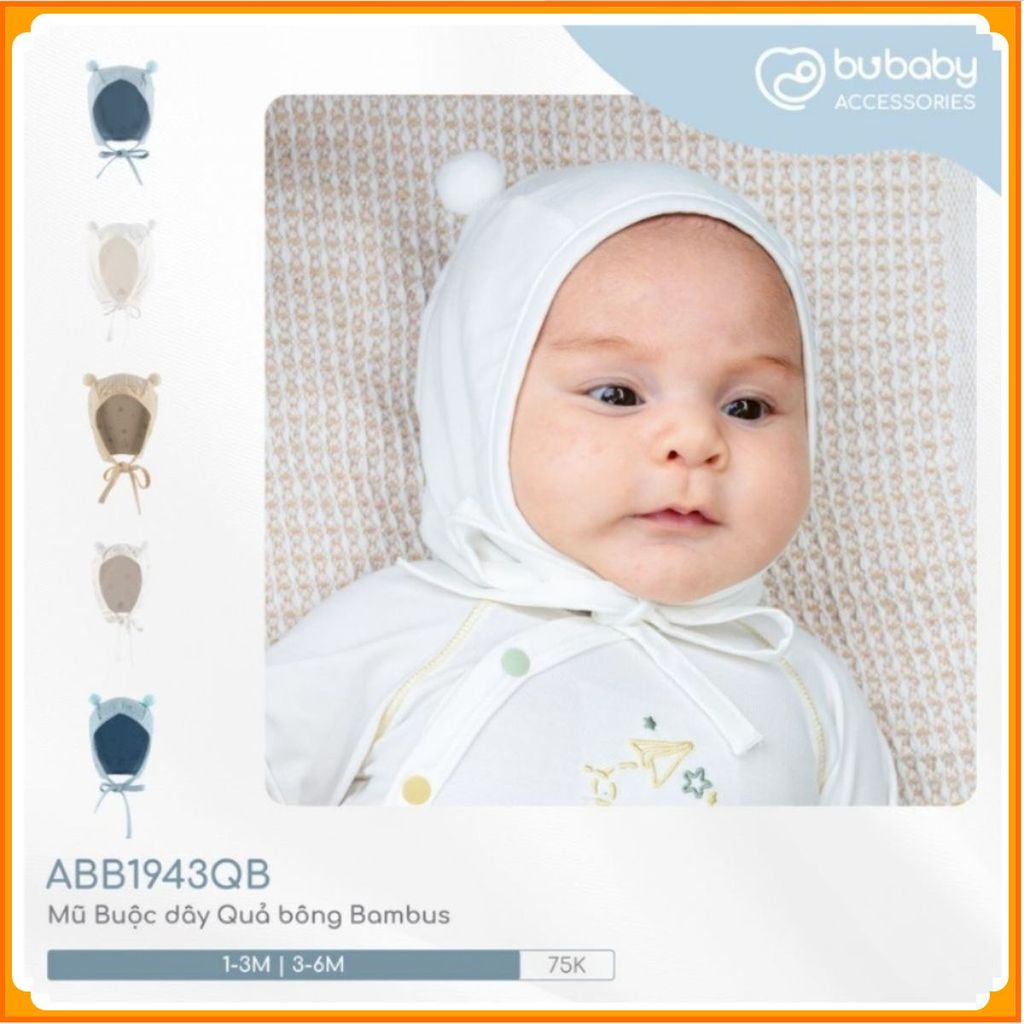 [BU Baby] หมวกปอมปอม Babos ABB1943QB สําหรับทารกแรกเกิด |เสื้อผ้า BUbaby ของแท้