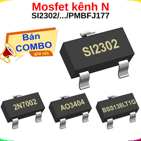 N-channel Mosfet SI2302, SI2306, LN2302LT1G, 2N7002, AO3400A,...พิน SOT-23
