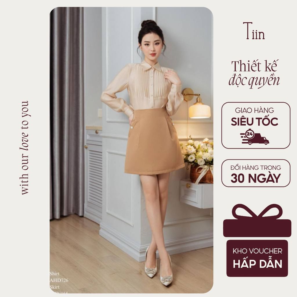 เสื้อคอปกเยอรมันแต่งตาสองชั้นและถ้วยหน้าอก TINSTORE AHD726