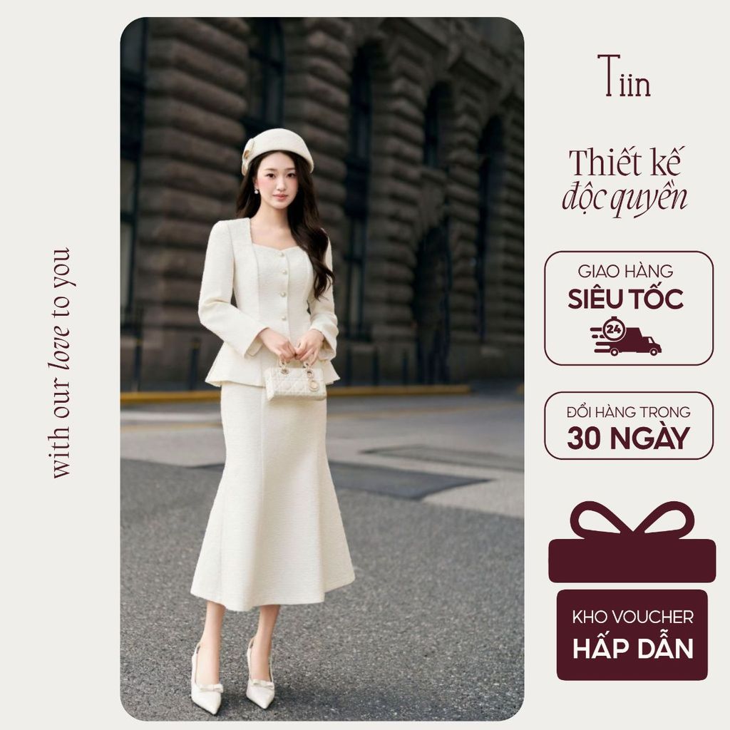 [Mira collection] TINSTORE ชุดราตรีผ้าทวีตพร้อมดีไซน์คอเหลี่ยมเปปาเบิร์และชุดราตรีหางปลาหรูหรา ADD.2