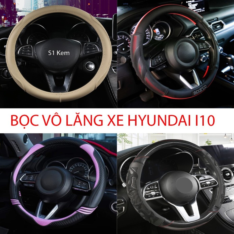 HYUNDAI I10 STEERING WHEEL COVER SIZE 38CM – PREMIUM LEATHER, ANTI-SLIP