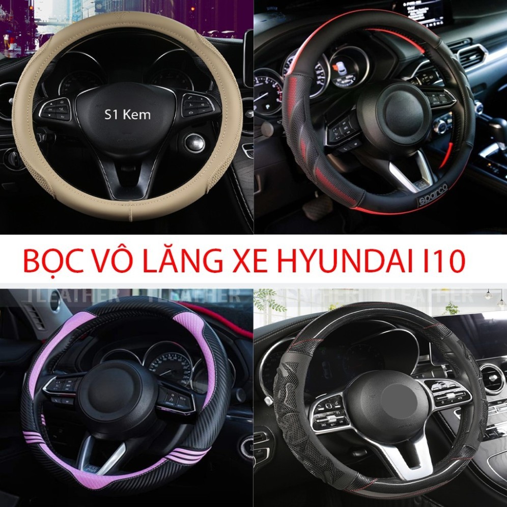 HYUNDAI I10 STEERING WHEEL COVER SIZE 38CM – PREMIUM LEATHER, ANTI-SLIP