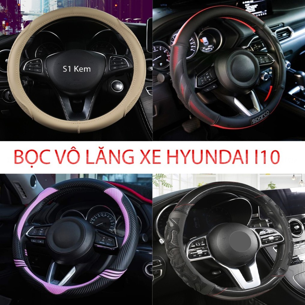 HYUNDAI I10 STEERING WHEEL COVER SIZE 38CM – PREMIUM LEATHER, ANTI-SLIP