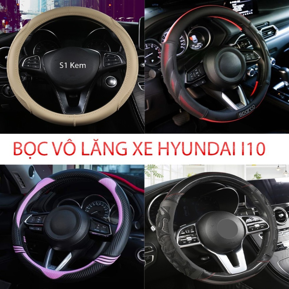 HYUNDAI I10 STEERING WHEEL COVER SIZE 38CM – PREMIUM LEATHER, ANTI-SLIP