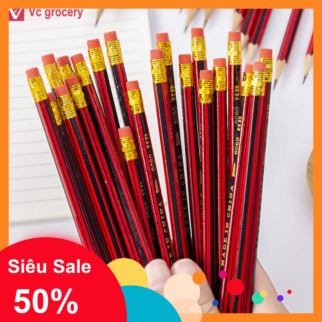 ดินสอไม้ HB สะดวก ชุดดินสอไม้ HB คุณภาพสูง 10 ชิ้นสําหรับนักเรียนและสํานักงาน