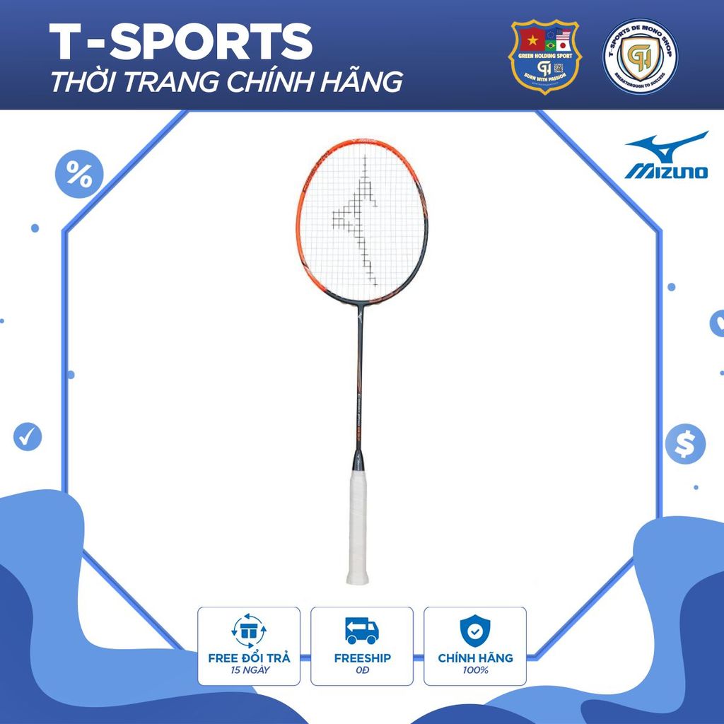 Mizuno CARBO PRO 837- 4U ไม้แบดมินตันน้ําหนักง่ายต่อการควบคุมทนทานคาร์บอนกรอบความตึงเครียด 26-28LBS