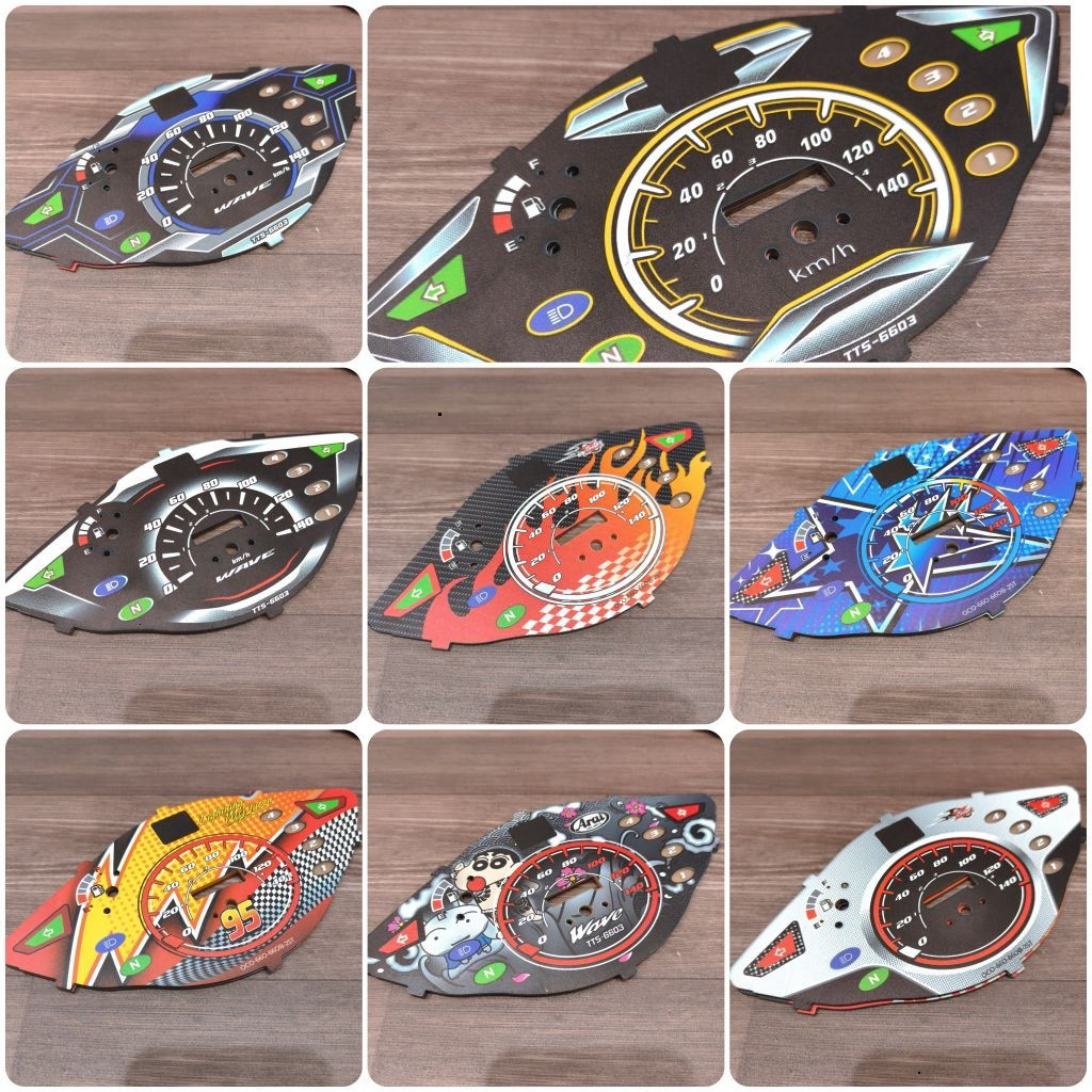 (Wave NCX) Wave A, RS, S, 50-100-110 หน้าปัดนาฬิกาพร้อมพุงใหญ่ วัสดุพลาสติกแข็ง พิมพ์ยูวีป้องกันแสงส