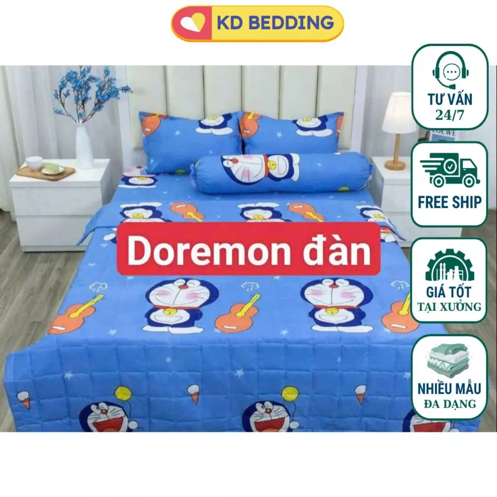 ชุดเครื่องนอน 3 ชิ้น ผ้าฝ้ายโพลี รุ่นโดเรมอน