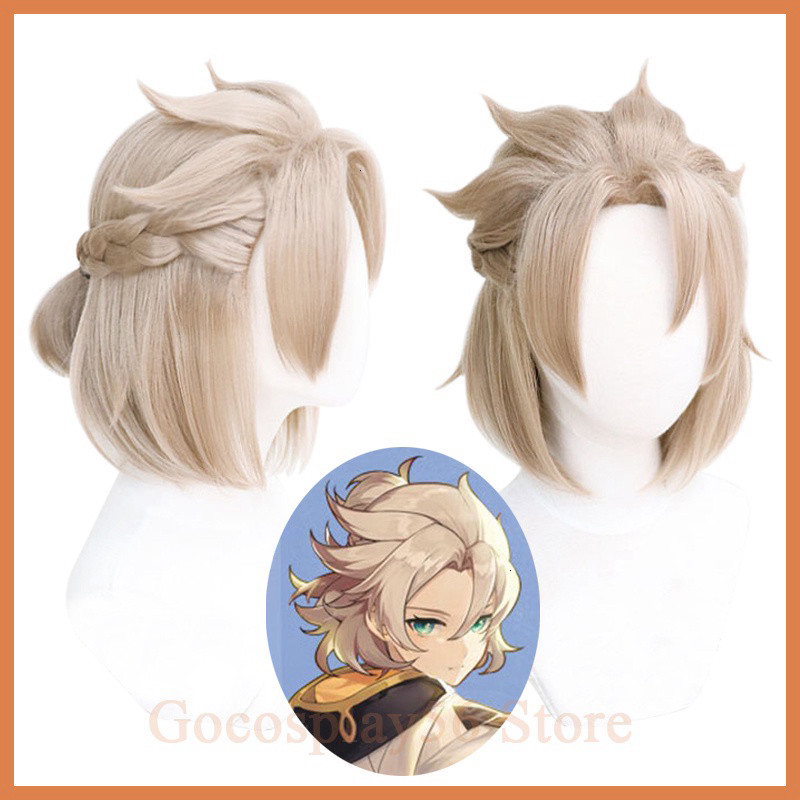 [มีจําหน่าย] วิกผม/วิกผม Albedo - สีชา Genshin Impact [Miu Cosplay 01]