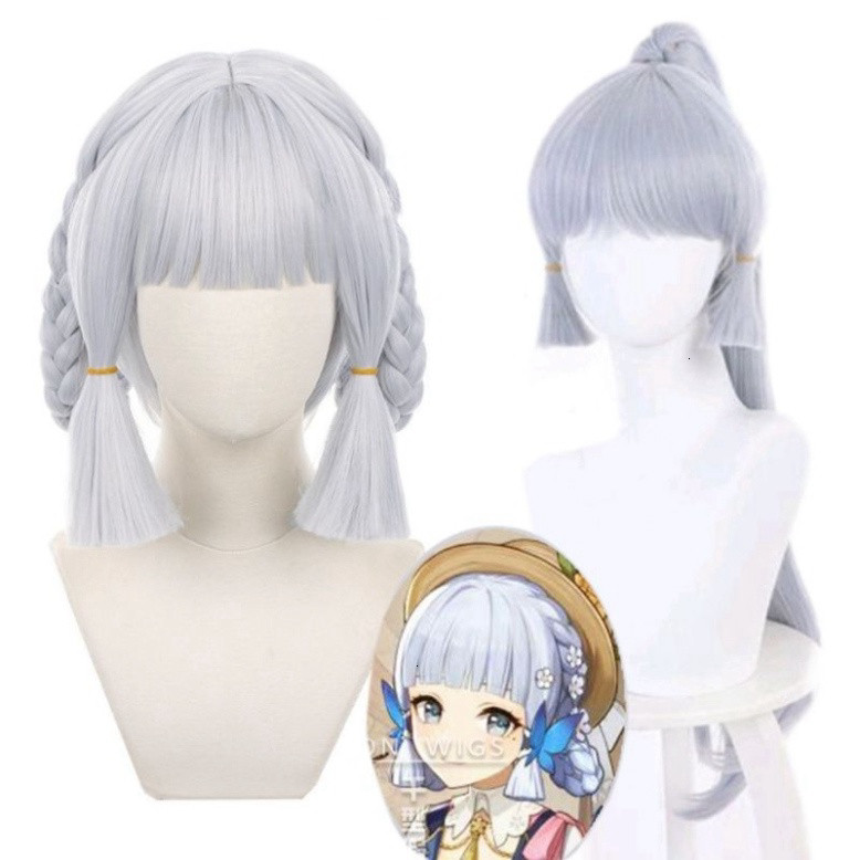 [มีจําหน่าย] Ayaka skin Springbloom Wig/Wigg - Genshin Impact สีม่วงขาว [Miu Cosplay 01]