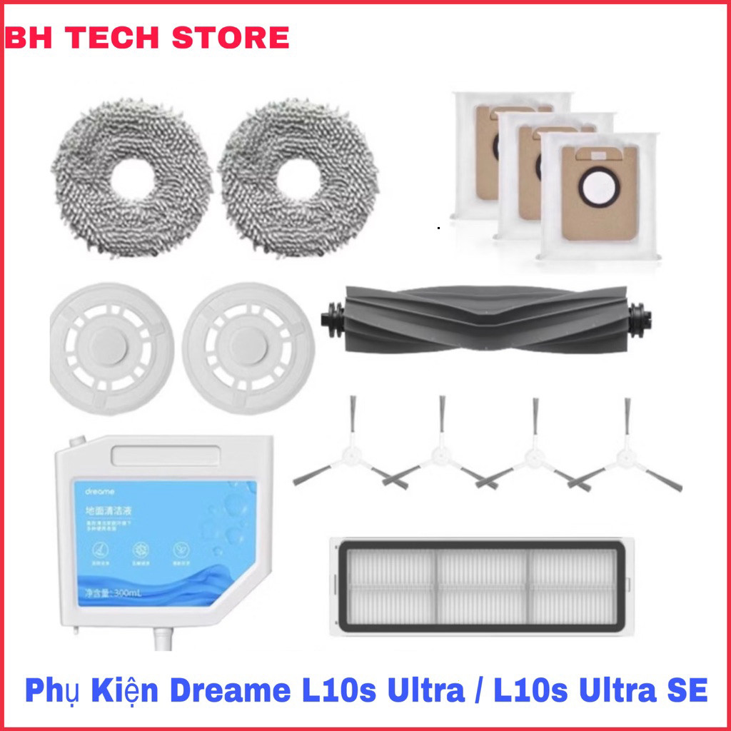 Dreame L10S Ultra / L10S Ultra SE / S10 Accessory Set.INCLUDES: แปรงหลัก / กรองฝุ่น / ผ้าทําความสะอา