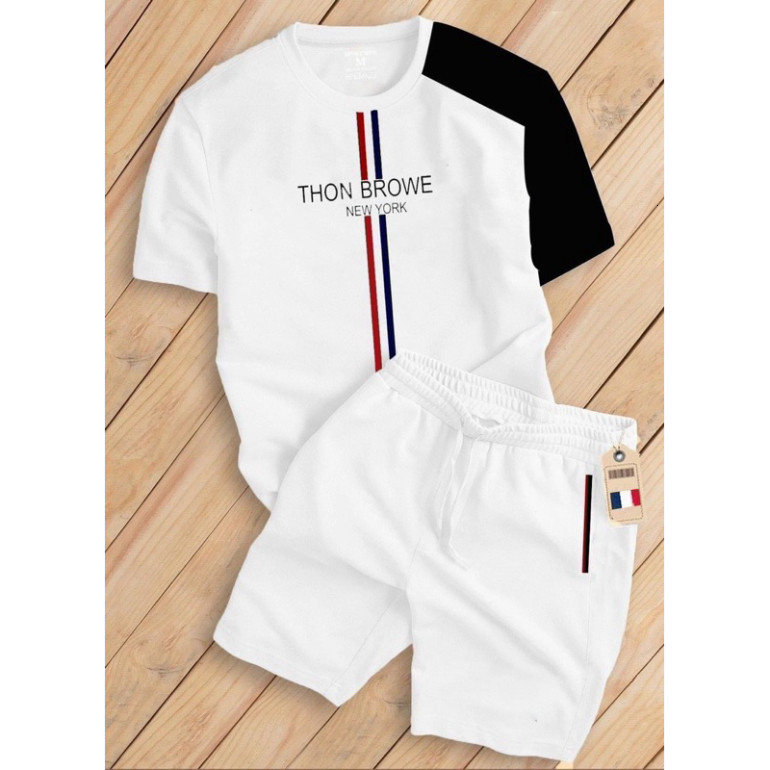 Thome Short Suit - Cool Summer ผ้าระบายอากาศ โลโก้ปัก Sharp ชุดกีฬาผู้ชายยางยืดยืด Street Boy 2