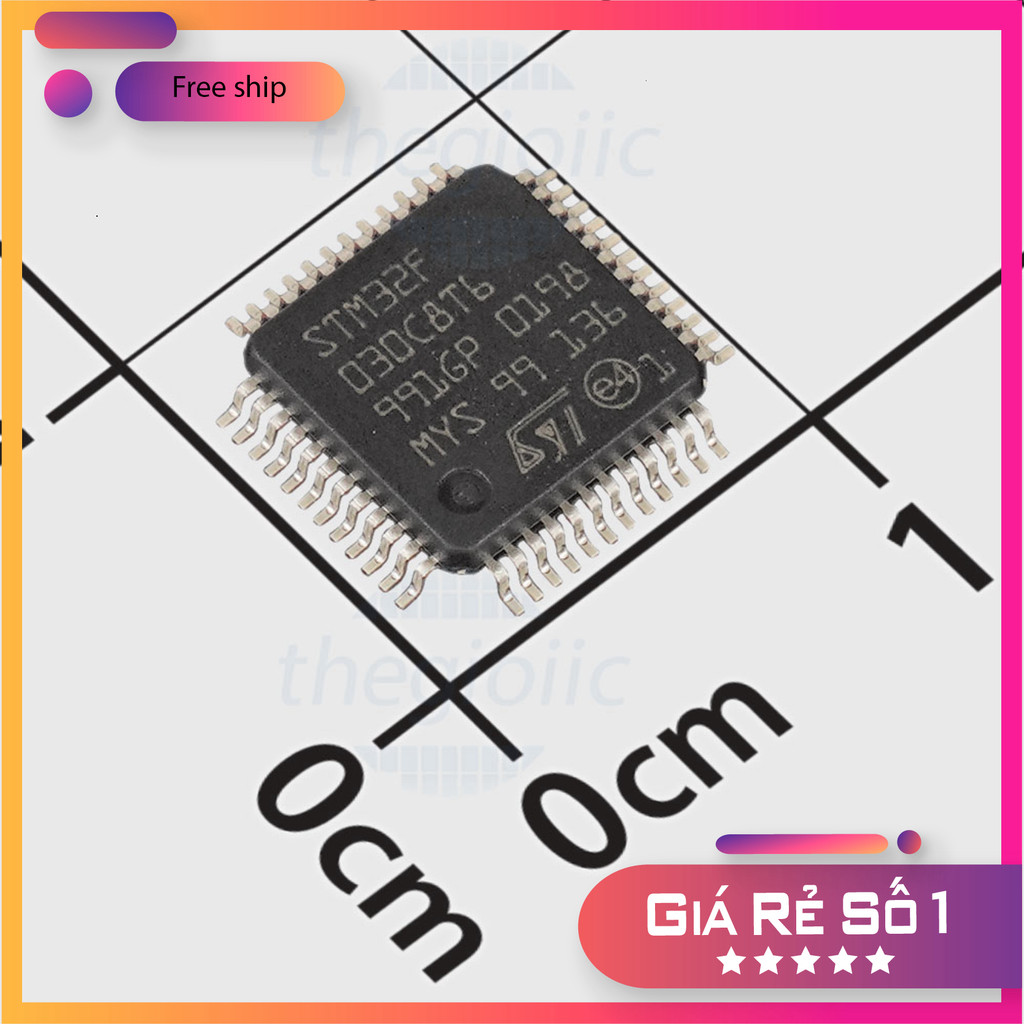 STM32F030C8T6, ARM Cortex M0 Microcontroller IC 32-Bit 48MHz 64KB FLASH, 48-LQFP Chip World