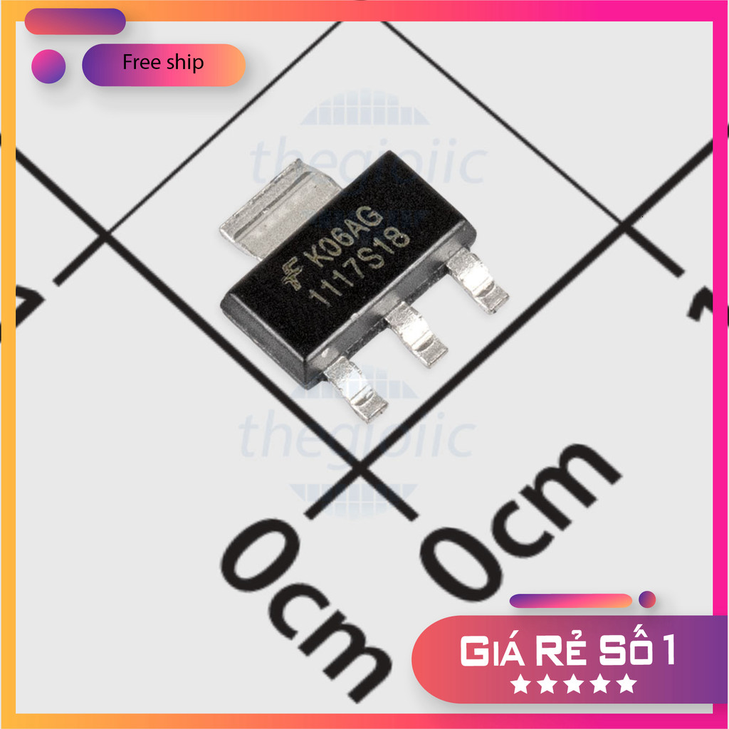 [5 ชิ้น]- FAN1117AS18X เครื่องปรับแรงดันไฟฟ้า IC 1.8V 1A SOT-223 Chip World