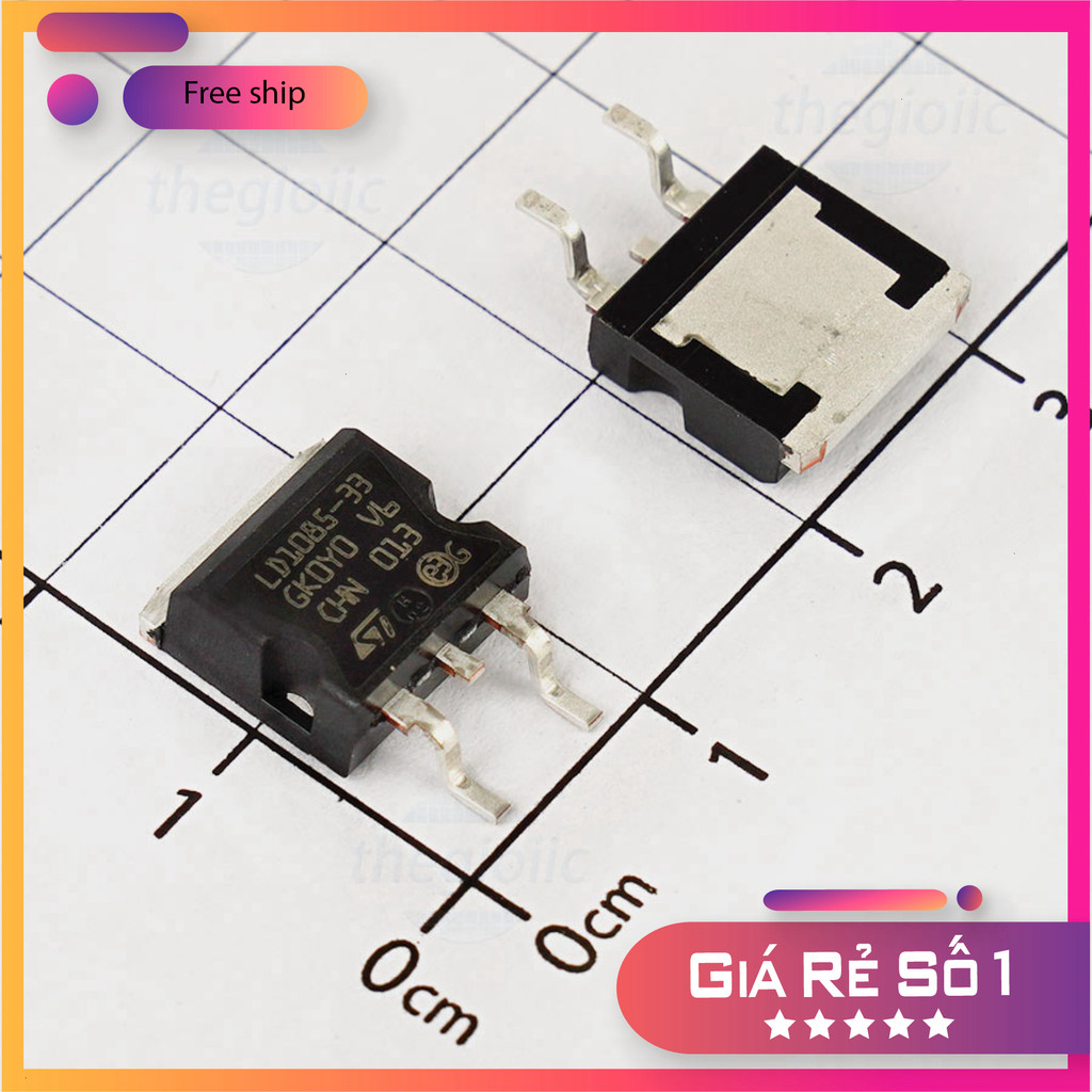 LD1085D2T33R เครื่องปรับแรงดันไฟฟ้า IC 3.3V 3A ชิปโลก