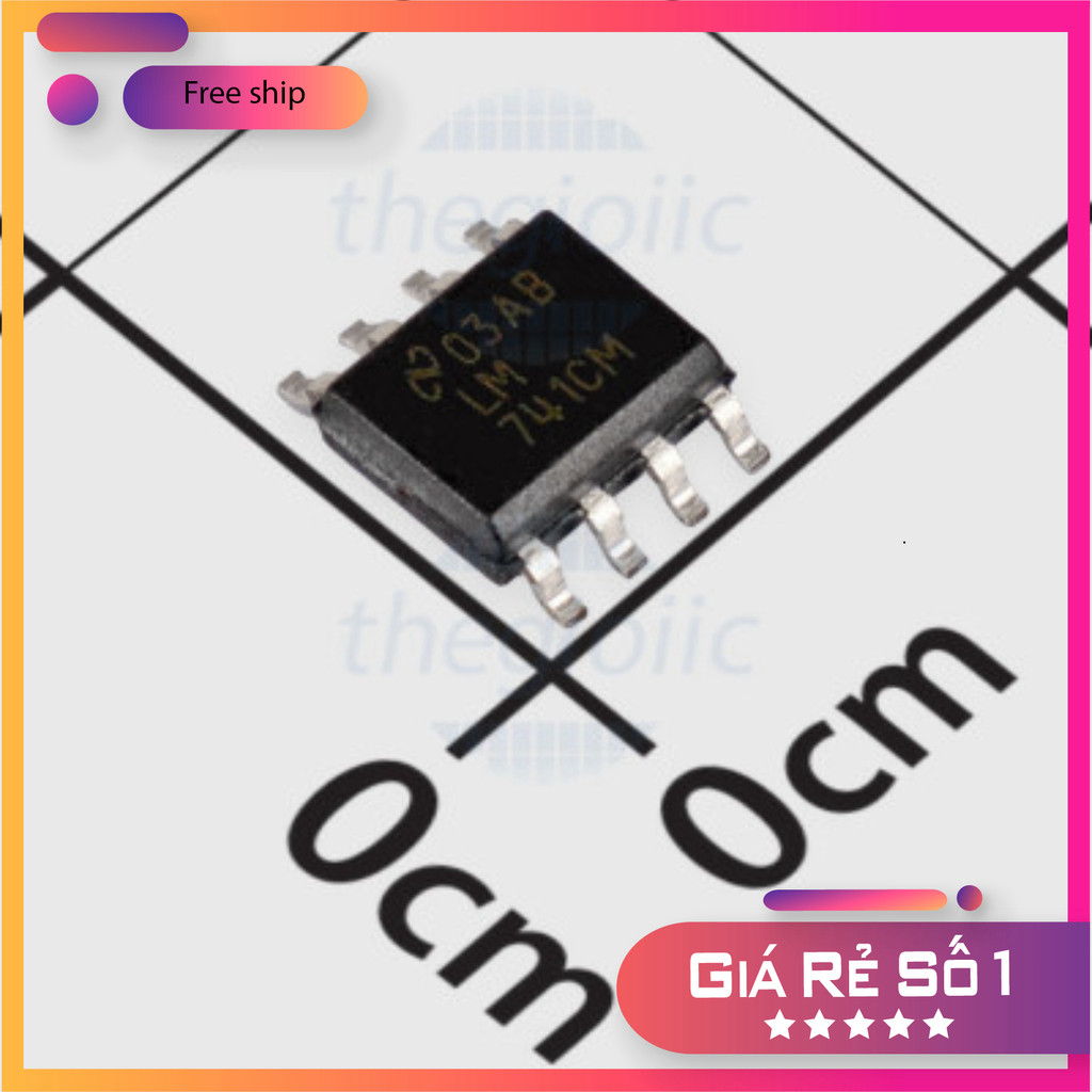 [3 ชิ้น]- LM741CM IC OPAMP เครื่องขยายเสียงวัตถุประสงค์ทั่วไป 1 วงจร 1.5 MHz, ชิปโลก 8-SOIC