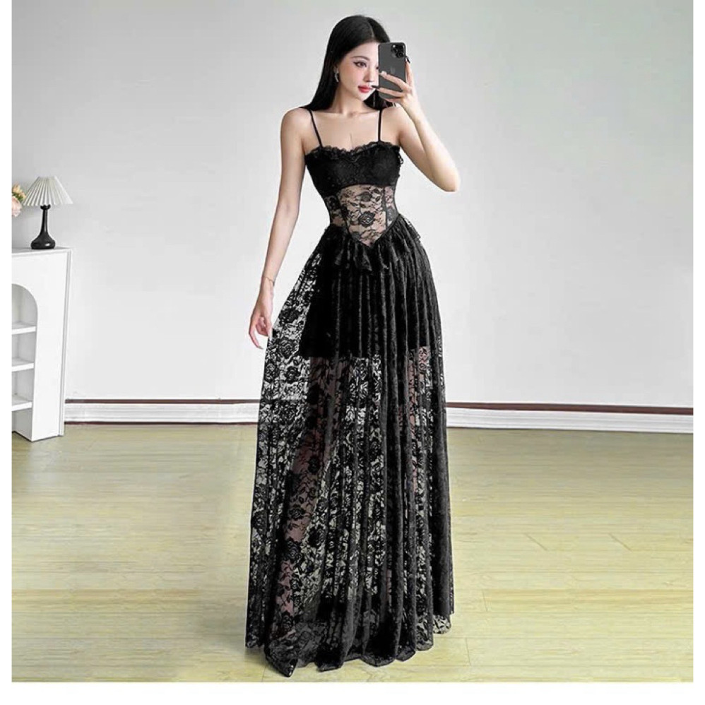 ชุดราตรีลูกไม้สีดําเข้ารูปเซ็กซี่เซ็กซี่ – แบรนด์ BECHIC