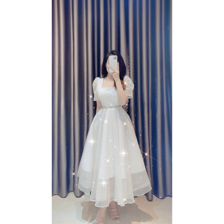 BECHIC DRESS, CUTE LADYS WHITE DRESS, BEAUTIFUL สําหรับงานปาร์ตี้และหย่านม