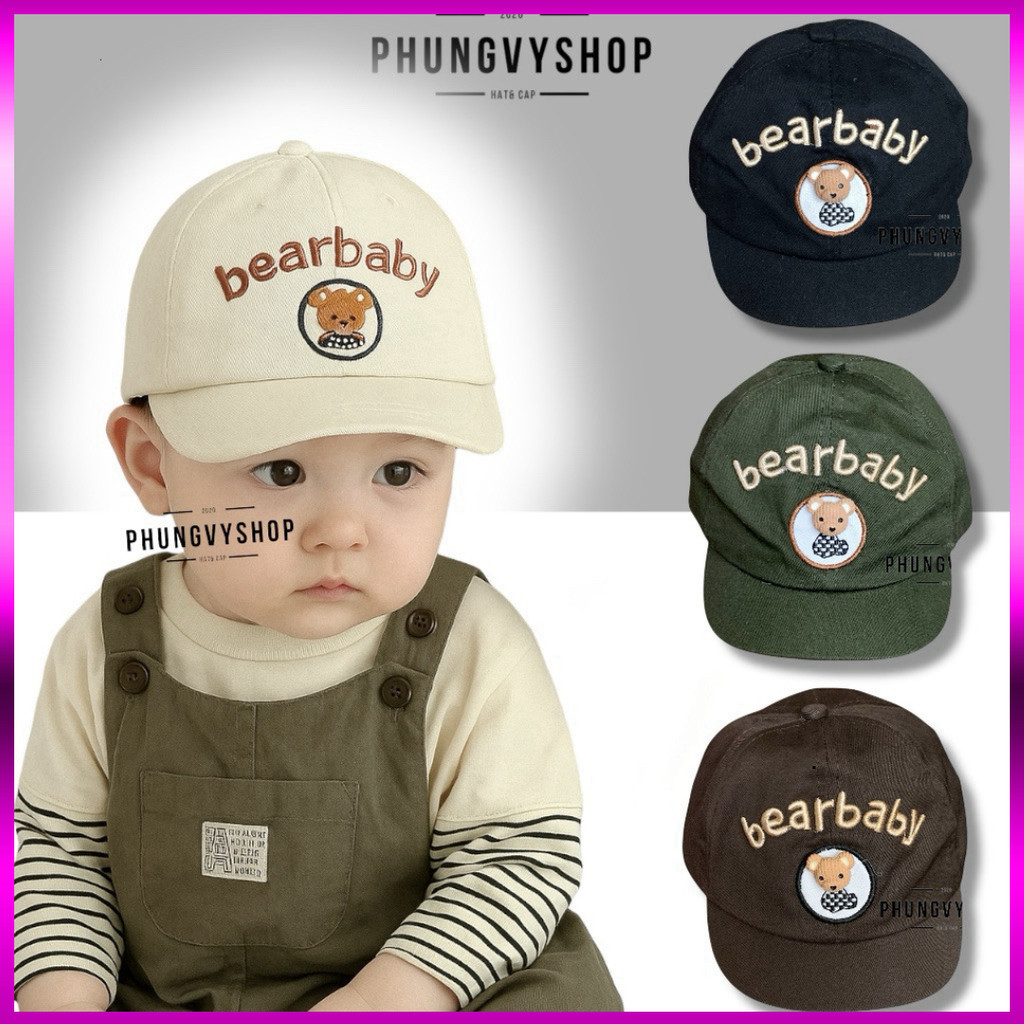1-2 YEARS OLD BABY/ หมวกเบสบอลสําหรับเด็กหญิงและเด็กชาย BEARCAROTRANGDEN BEAR /