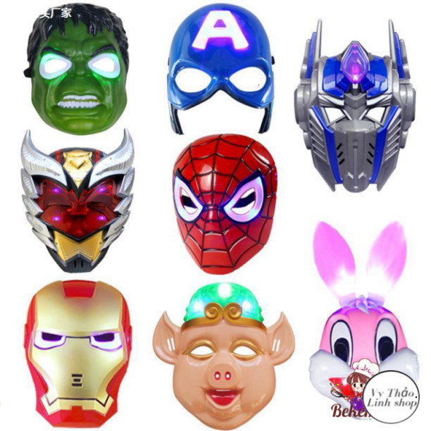หน้ากากเทศกาลไหว้พระจันทร์กัปตันอเมริกาพร้อมไฟเรืองแสง Iron Man MASK - Iron Man พร้อมไฟเรืองแสง